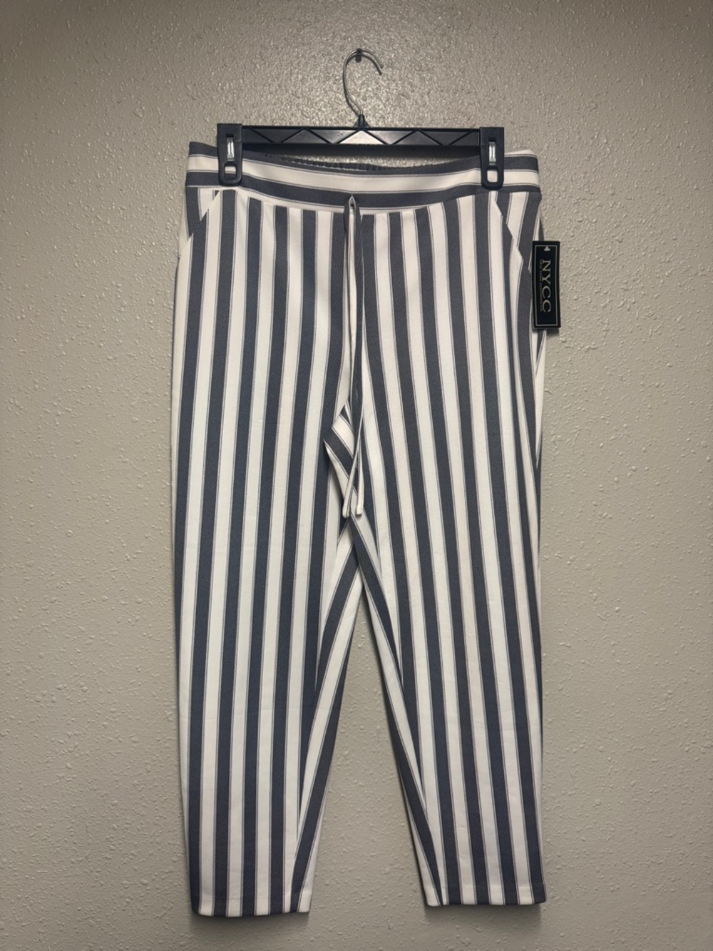 NY&C Navy & White Vertical Stripe Pull-On Pants